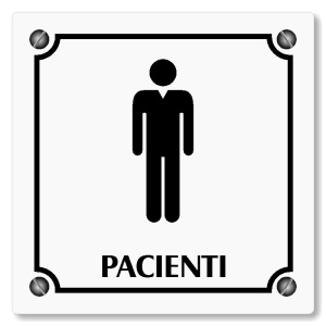 WC muži pacienti, 100x100mm, bílá, Kansas